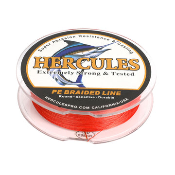 100M 109Yds Red 10lb-300lb HERCULES PE braid Fishing Line 8 Strands HERCULES